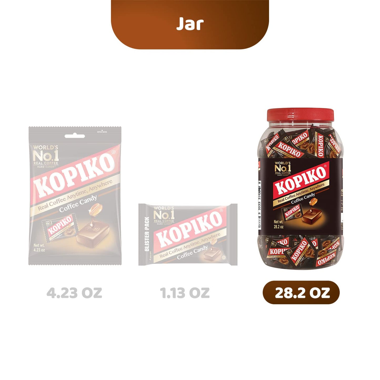 Kopiko Coffee Candy – Hard Candy with Real Coffee Extract – 28.2oz Each, Brown, Pack of 2