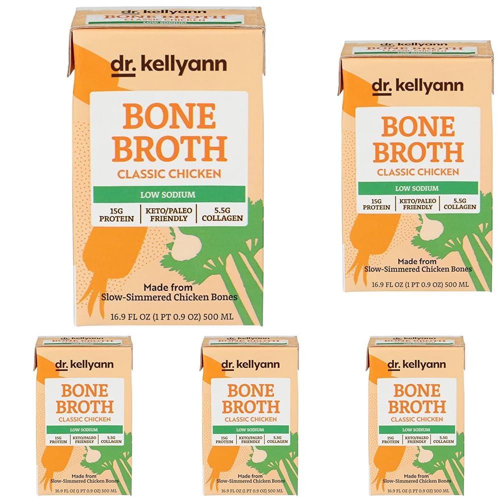 Dr. Kellyann Low Sodium Chicken Bone Broth, 16.9 FZ (Pack of 5)