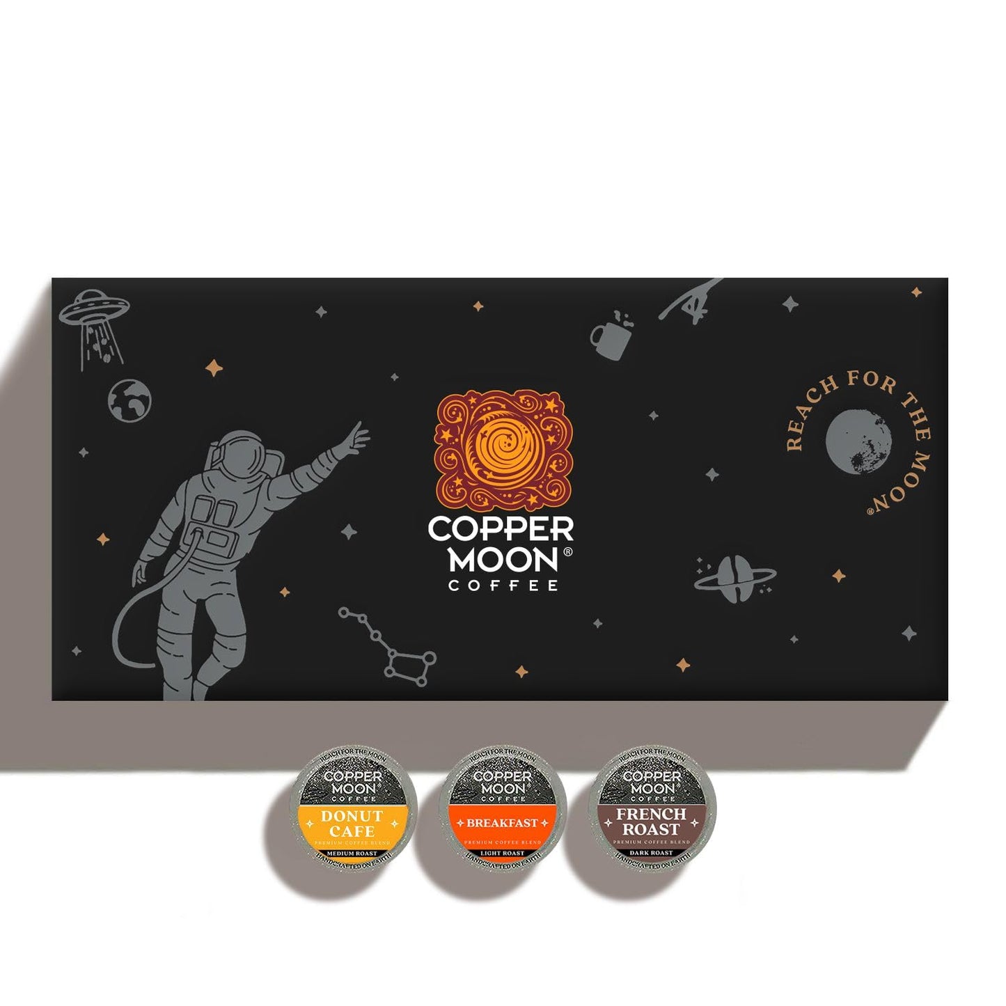 Copper Moon Single Serve Coffee Pods For Keurig K-Cup Beverage Makers  Flavored Variety Pack (Breakfast  Donut Cafe  French Roast)  60 Count