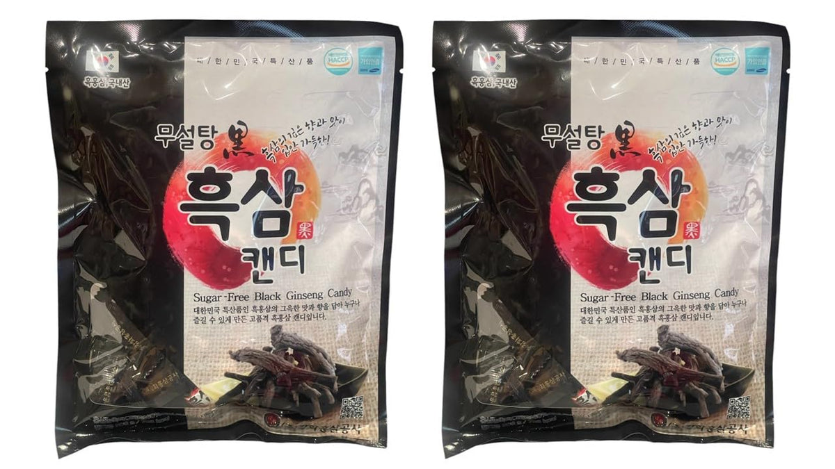 Korean Ginseng Candy, Sugar Free (2 PACKS, SUGAR FREE BLACK GINSENG)