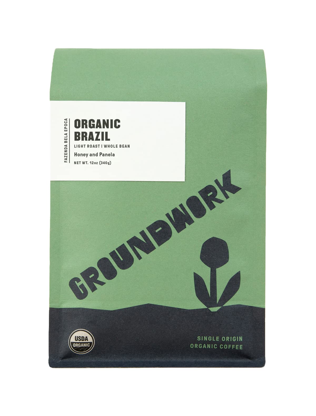 Groundwork Coffee Co Organic Brazil Whole Bean Coffee  12 Oz