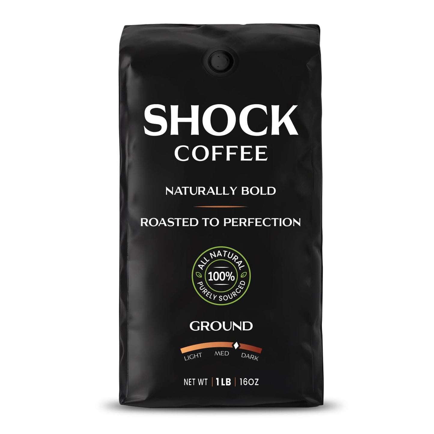 Shock Coffee Ground, Strong Caffeinated Coffee, 16 Ounce, Model 5814