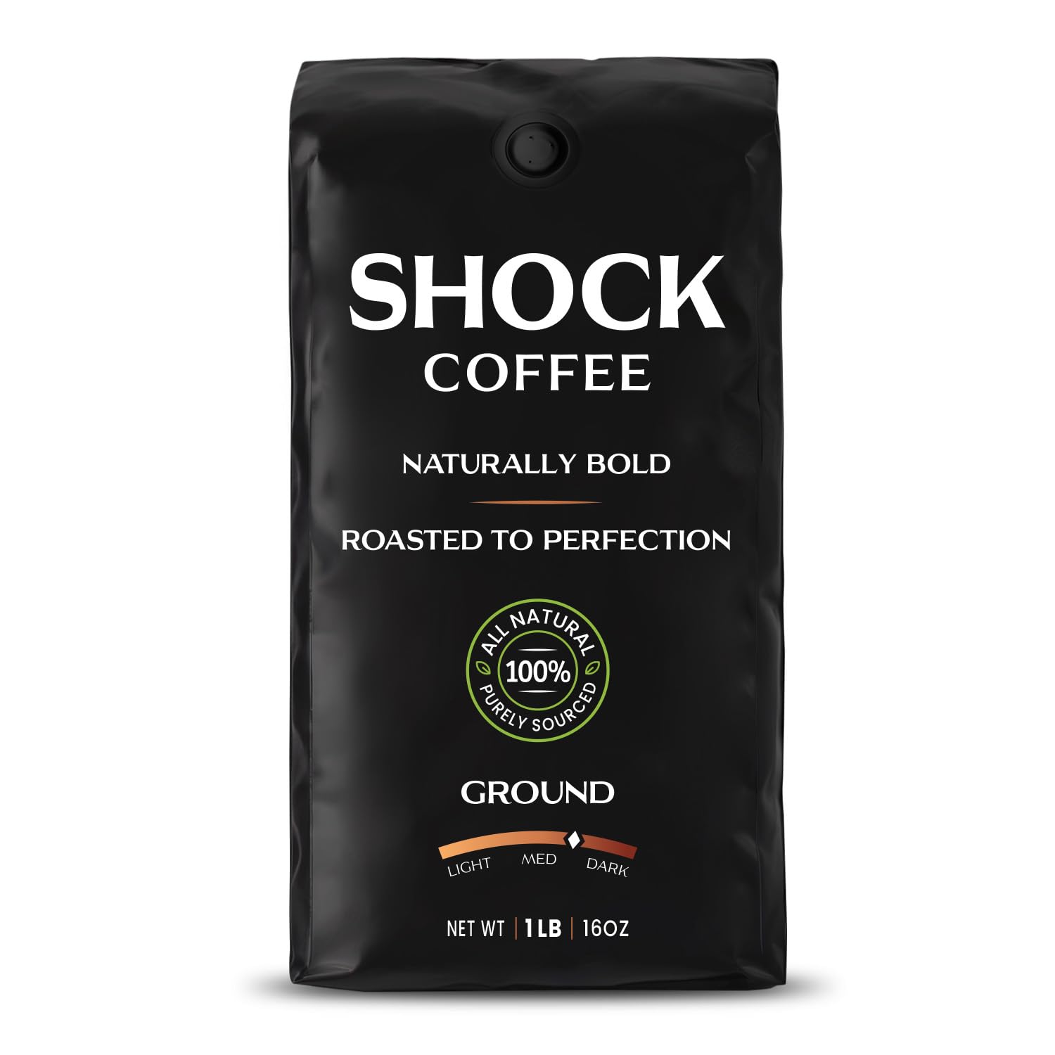 Shock Coffee Ground, Strong Caffeinated Coffee, 16 Ounce, Model 5814