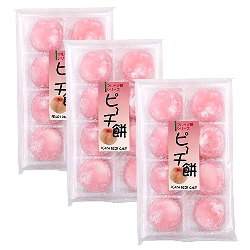 Japanese Mochi Fruits Rice Cake Peach Flavor 7oz 3pack