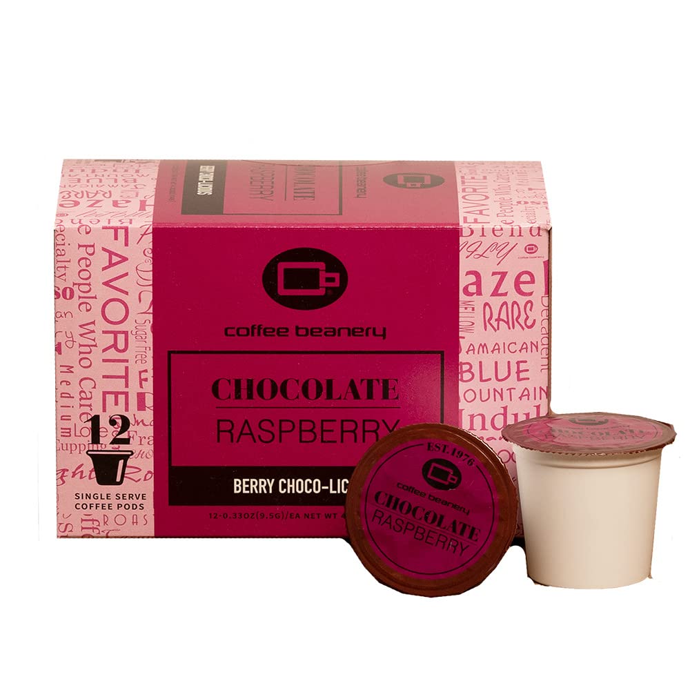 Coffee Beanery Chocolate Raspberry Coffee Pods, Medium Roast, 12 Count Pack