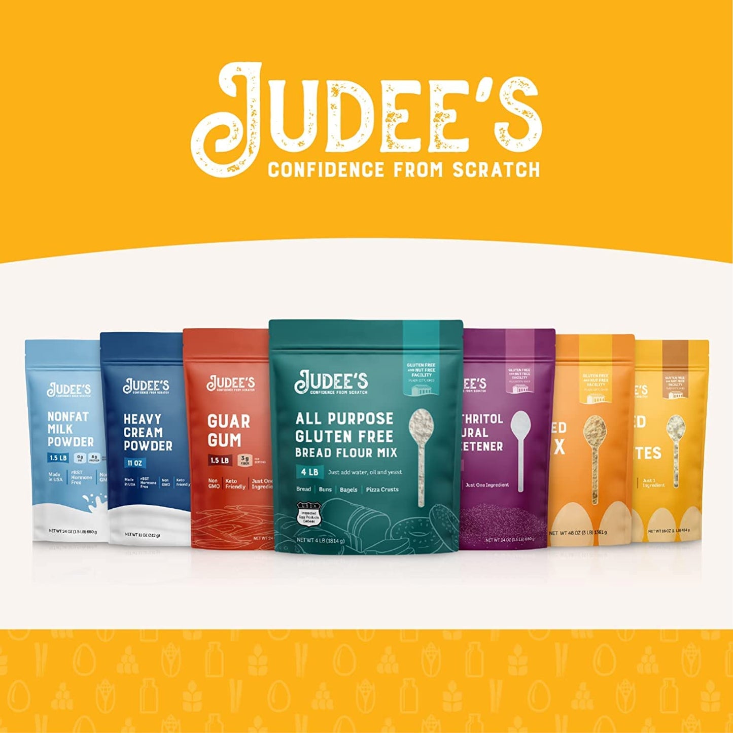 Judee s Gluten Free Dried Egg Yolk Powder - Egg Substitute for Baking & Cooking - Protein Powder for Smoothies & Sauces - Glute
