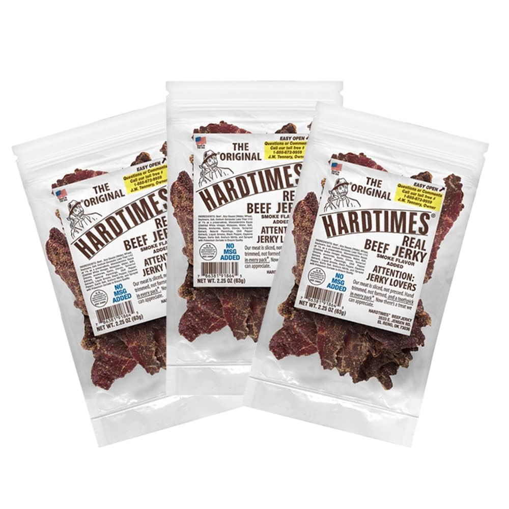 Hardtimes Beef Jerky - Original Flavor - 3 Pack of 2.25 oz. Bags