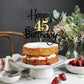 Kaoenla Black Gold Glitter Happy 45Th Birthday Cake Topper - Hello 45/Cheers 45,Happy Forty-Five Birthday Anniversary,45 Years O