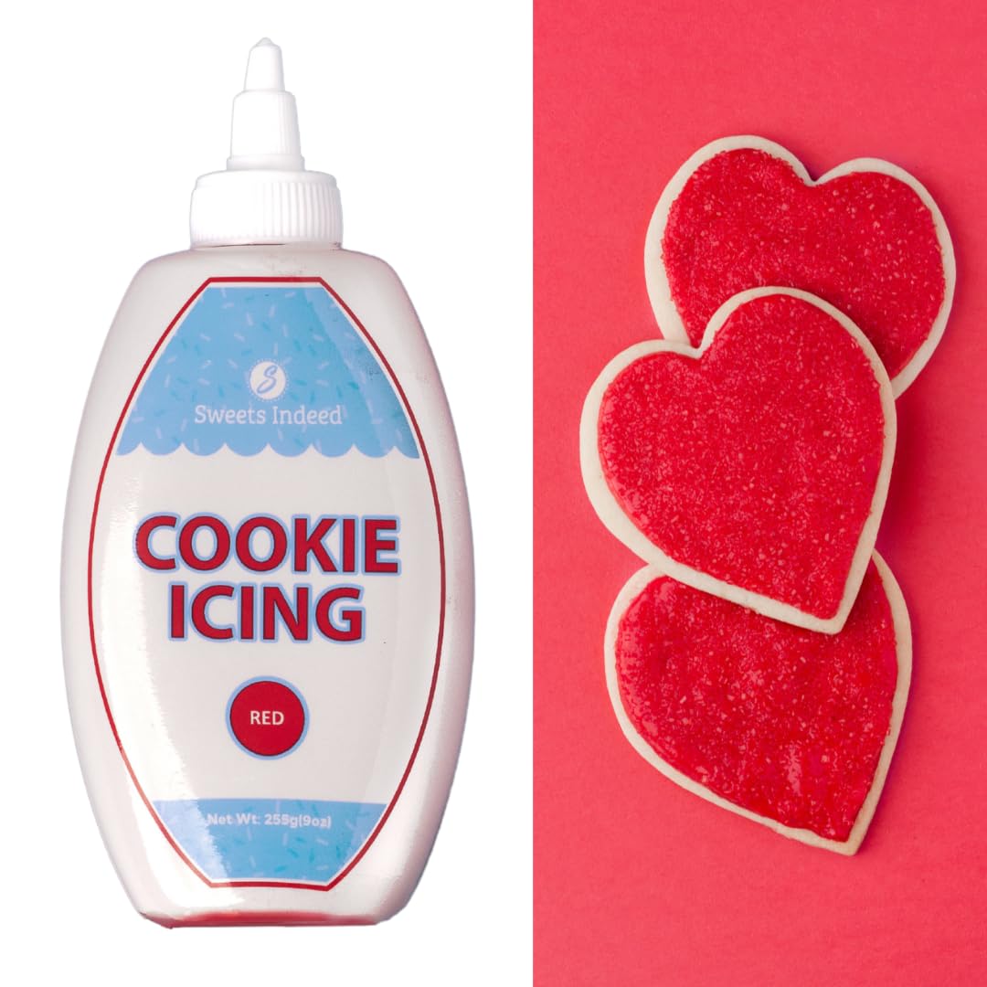 Sweets Indeed, Cookie Icing, Valntines Day Cookie Decorating, Quick and Easy to Use, Perfect for baking and cookie decoarting, 9