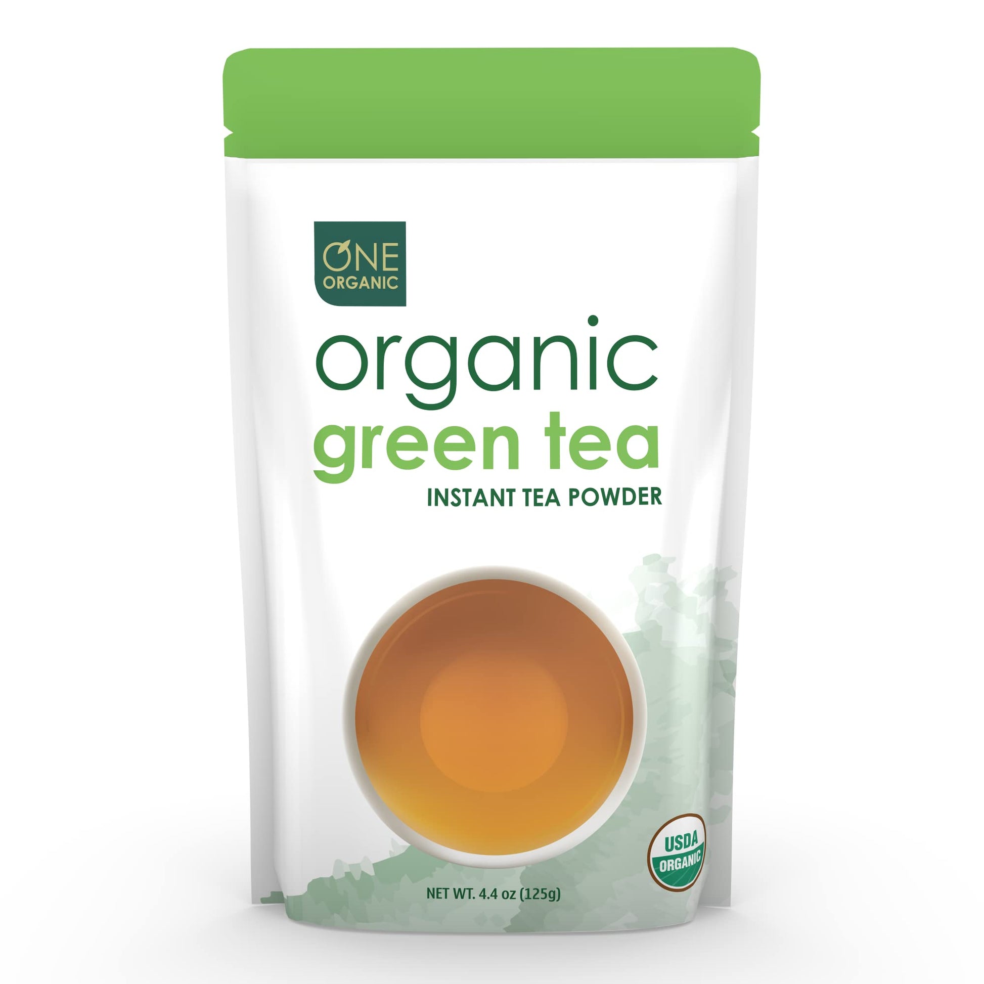 One Organic Instant Tea Powder (Green) - 4.4 Oz. - 125 Servings - Usda Certified Organic - 100% Pure Tea - Instant Hot Or Iced T