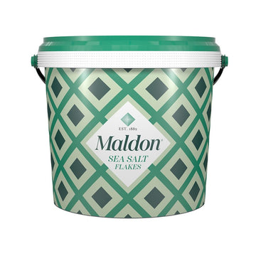 Maldon Sea Salt Flakes Tub, 3.1 lb (1.4kg) - Pyramid Shaped, White, Hand-Harvested