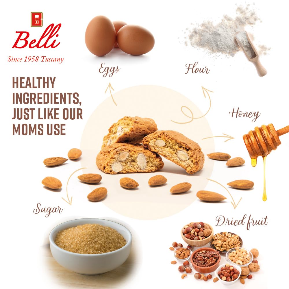 Italian Cranberry Biscotti | Made In Tuscany, Italy | Belli Traditional Semi Soft Biscuits