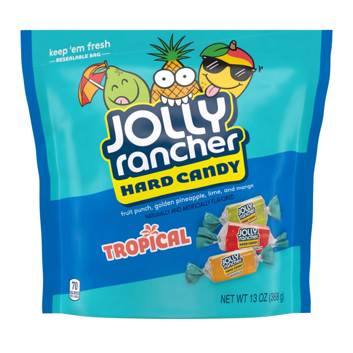 Jolly Tropical Ranchers Bag  13 Ounce Bag (Pack of 1)  Individually Wrapped Hard Candy  The Hampton Popcorn & Candy Company