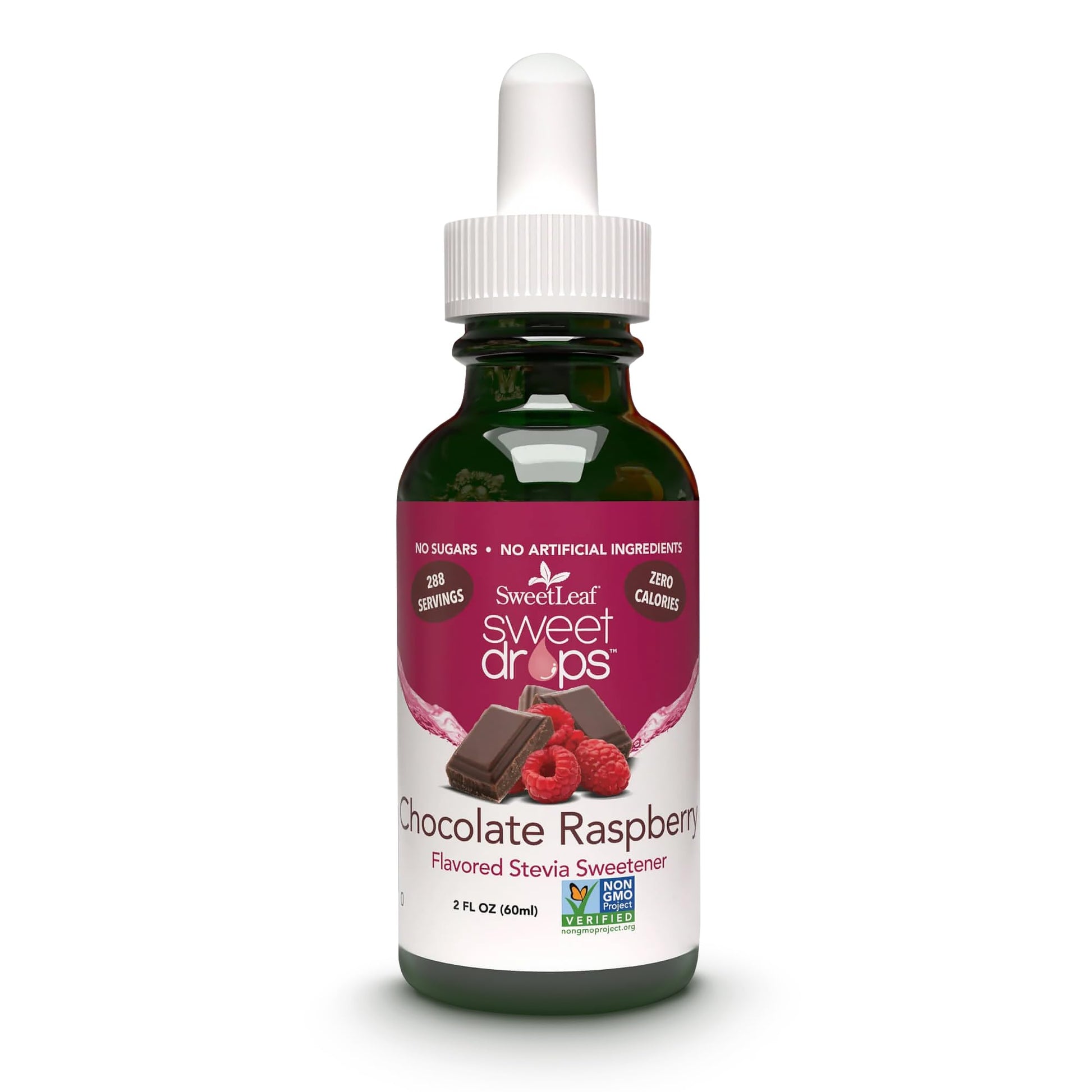 SweetLeaf Sweet Drops - Flavored Stevia Liquid Sweetener, Organic Stevia Extract, Zero Calories, Gluten Free, Keto Friendly, Non GMO, Natural Flavors, Sugar Alternative - Chocolate Raspberry, 2 Fl Oz