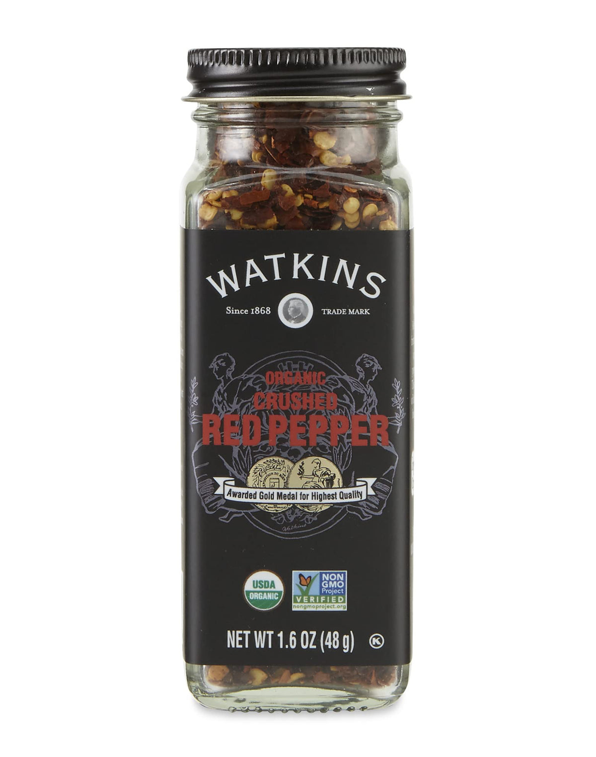 Watkins Gourmet Organic Crushed Red Pepper, Non-GMO, Kosher, 1.6 oz Jar, As Shown
