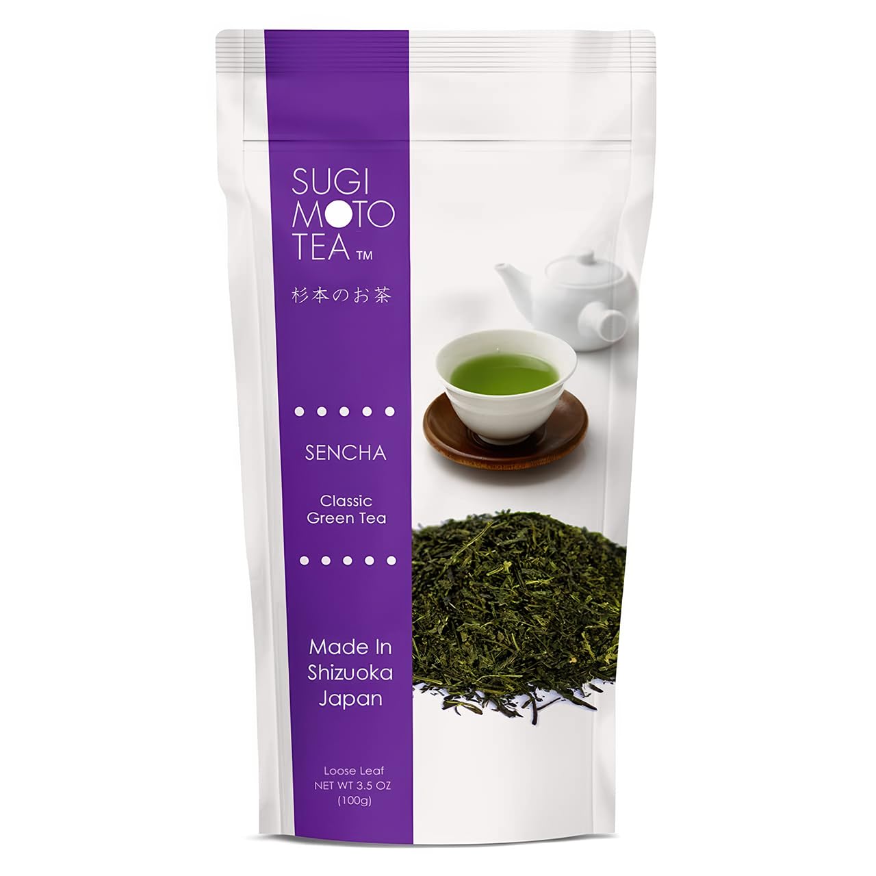 Sugimoto Tea Japanese Green Tea Loose Leaf 3.5 Oz (100 G) Pack Of 1, Traditional Deep Steamed Fukamushi Sencha Teas Made In Shiz
