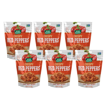 Fresh Gourmet Crispy Red Peppers Crunchy Snack and Salad Topper 3.5 Ounce (Pack of 6)