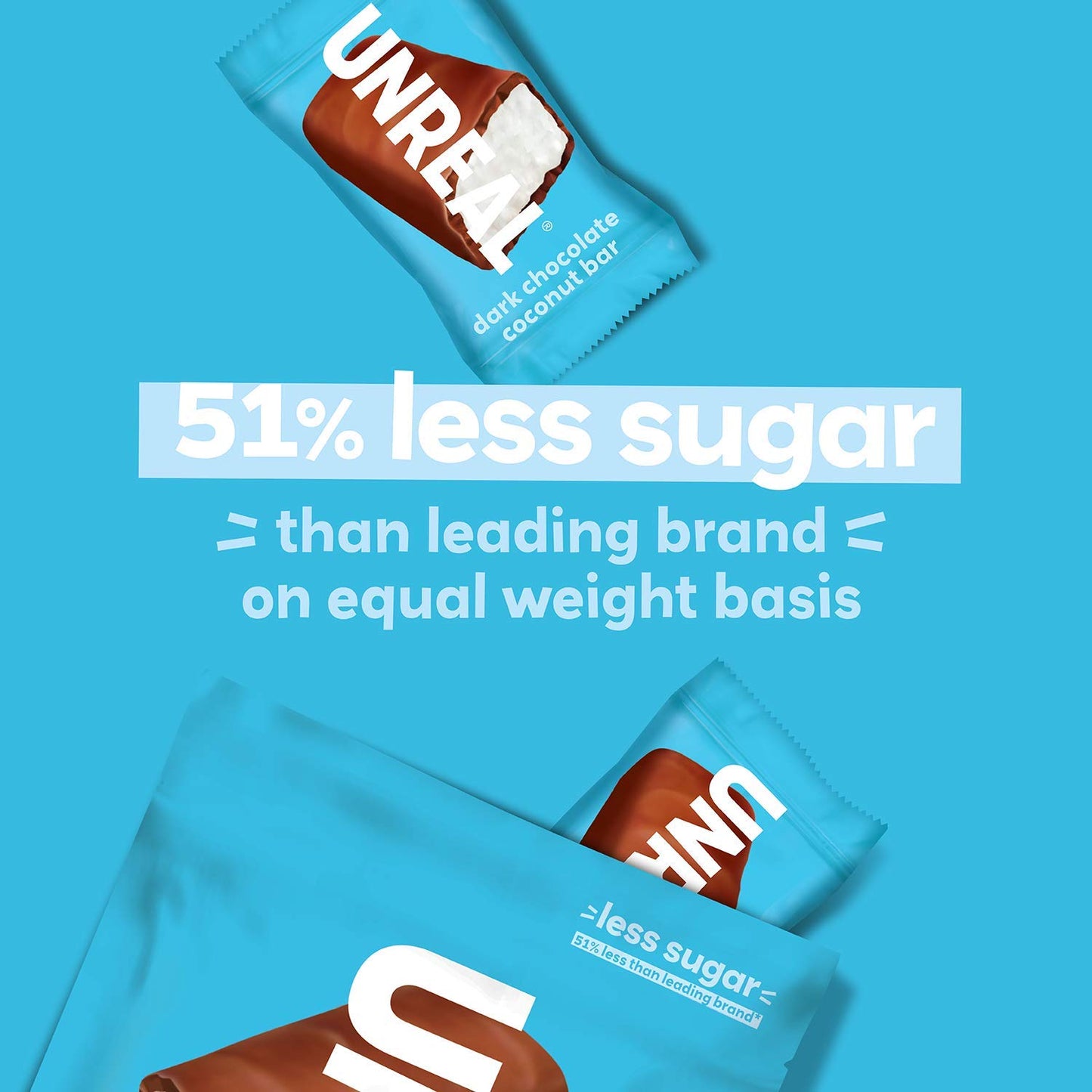 UNREAL Dark Chocolate Coconut Bars | Vegan, 3g Sugar, & 3 Simple Ingredients | Non-GMO, Gluten Free, & Fair Trade | 10oz Bag