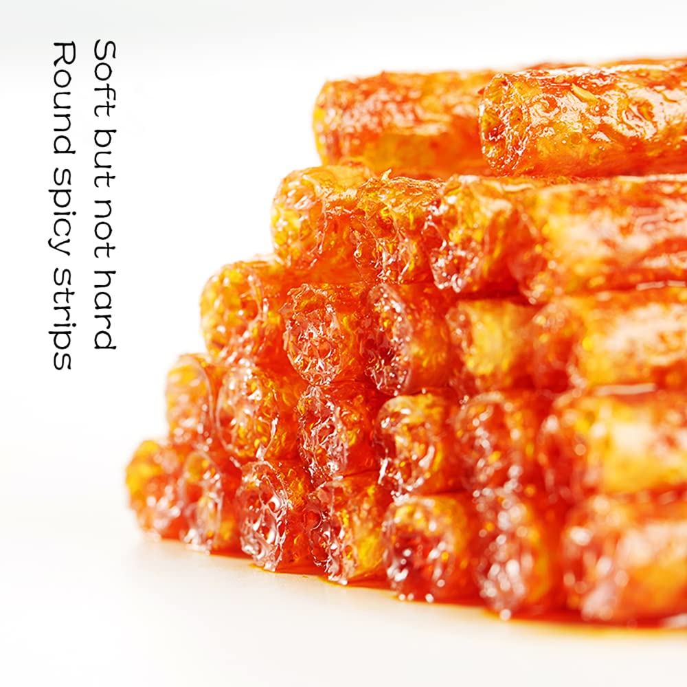 Spicy Strips - Spicy Gluten Latiao  Chinese Special Casual Snack Food  Made From Wheat/Chili/Spice  Low Sugar and Low Calories  Best Vegan  78g (Pack of 2)
