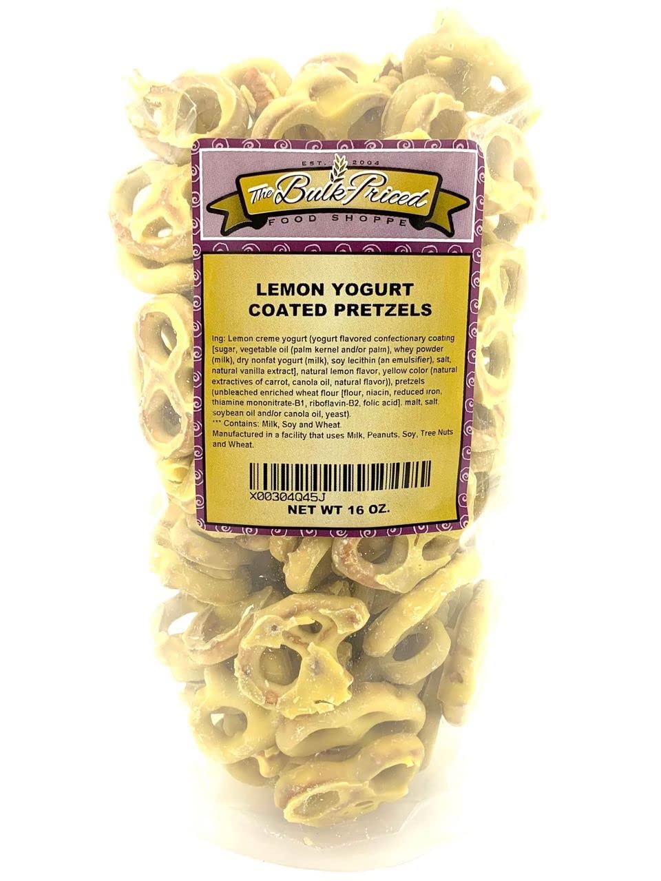 Lemon Yogurt Pretzels, Bulk (1 Lb. Resealable Zip Lock Stand Up Bag)