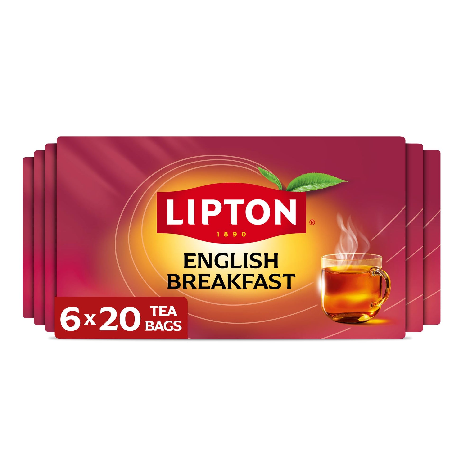 Lipton English Breakfast Tea Bags  Flavored Teabags  120 Total Bags (20ct - Pack of 6)