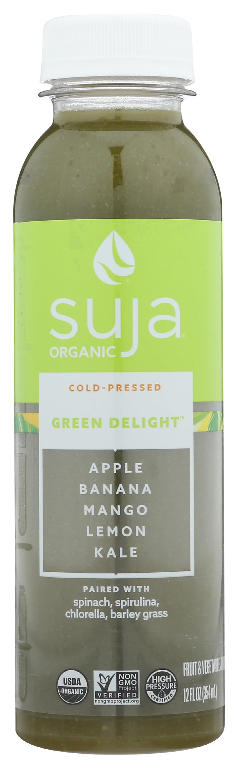 Suja Green Delight Organic & Cold Pressed Fruit and Vegetable Juice Smoothie, 12 Fl Oz Bottle