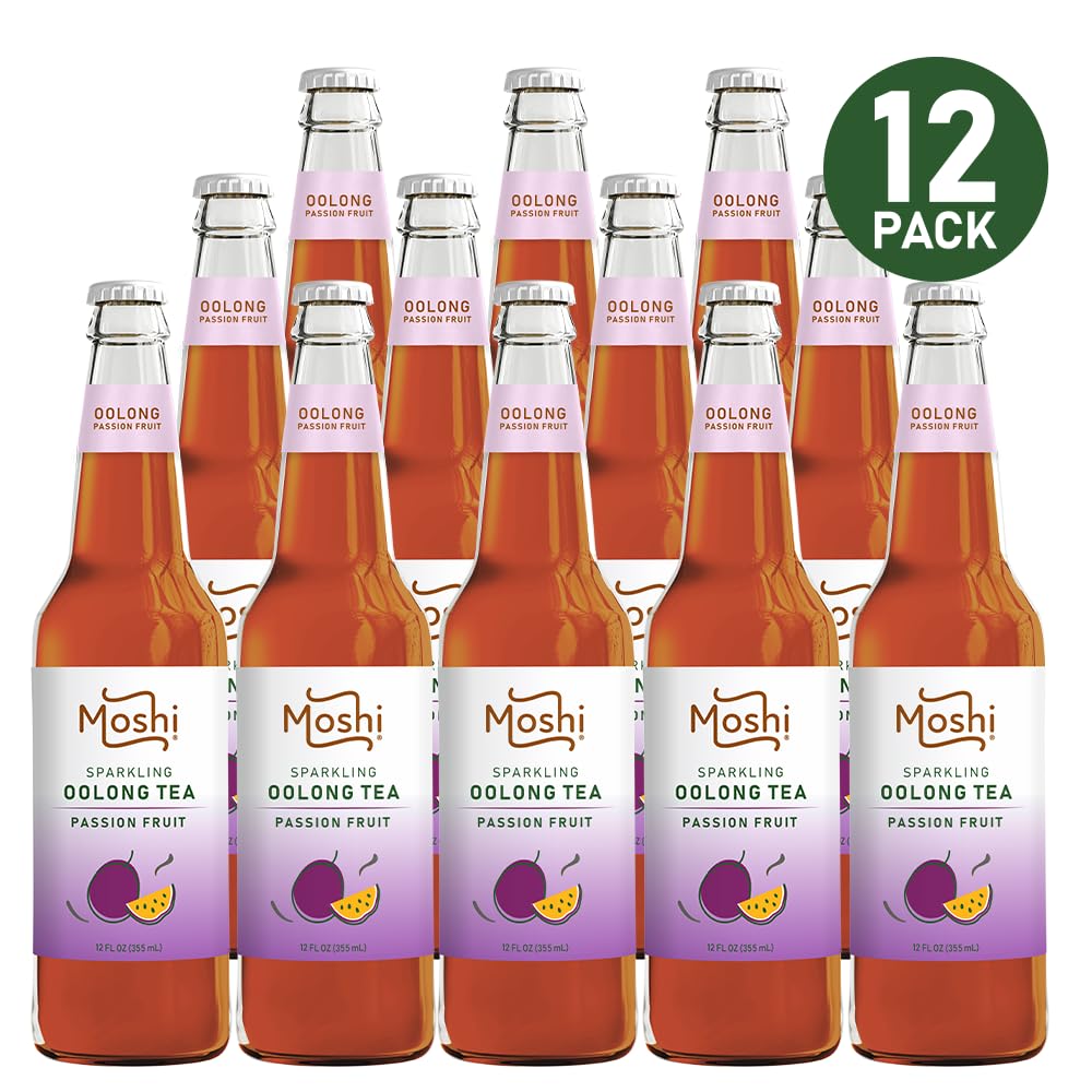 Moshi Sparkling Drinks Passion Fruit Oolong Tea - 12 Bottles