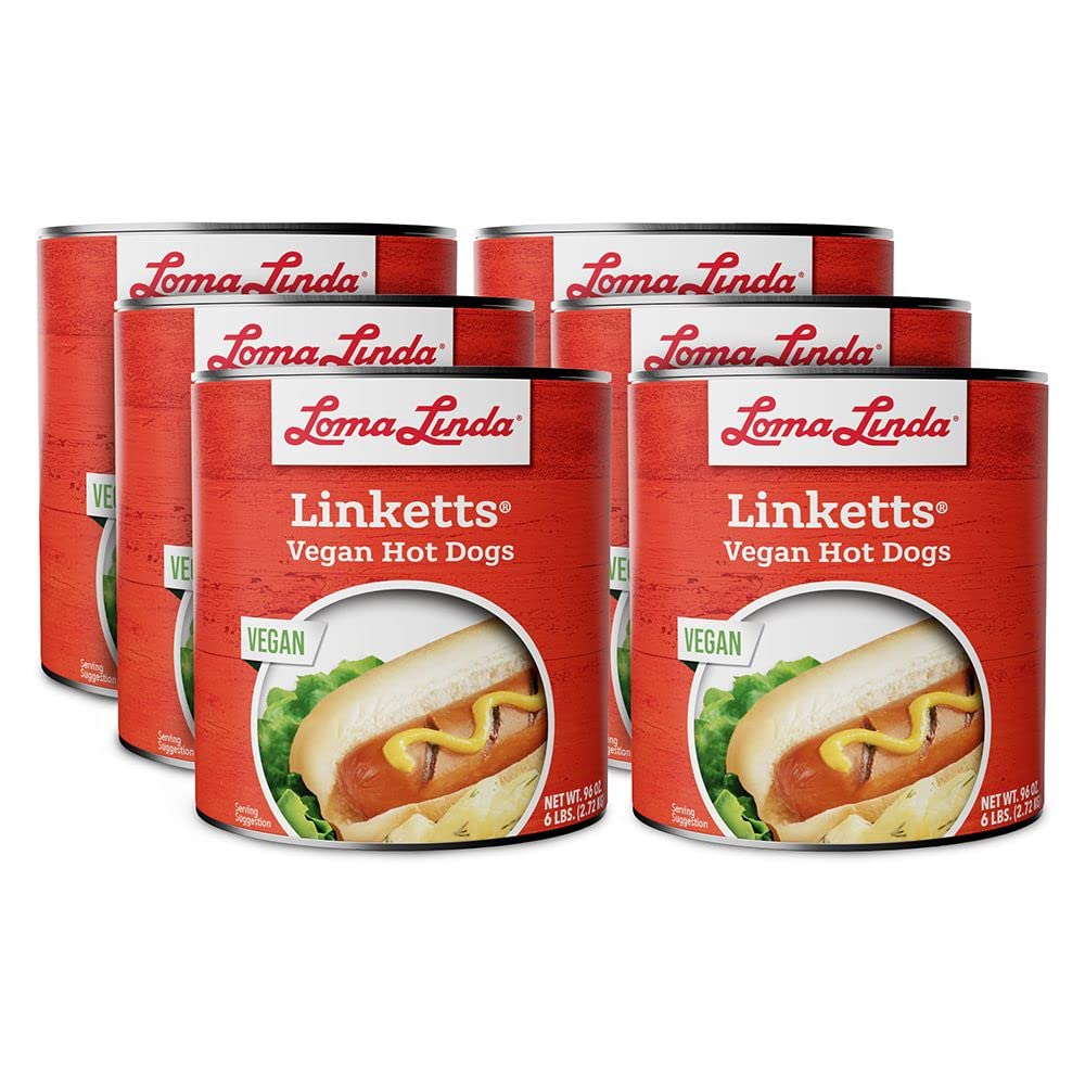 Loma Linda - Plant-Based Hot Dogs (96 oz Linketts, 6 Pack)