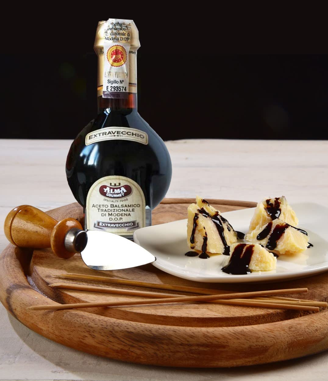 Alma Gourmet Traditional Balsamic Vinegar of Modena D.O.P. | 3.4oz | Artisanal Aged Aceto Balsamico | Tic Doser Included