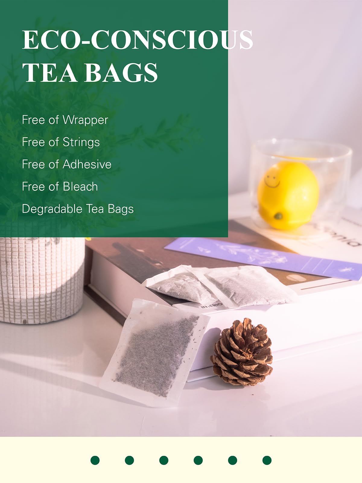 GLDNT Organic Decaf Green Tea Bags  Organic Green Tea Decaffeinated  Smooth Flavor  Super Antioxidant  Iced & Hot Tea  100 Count