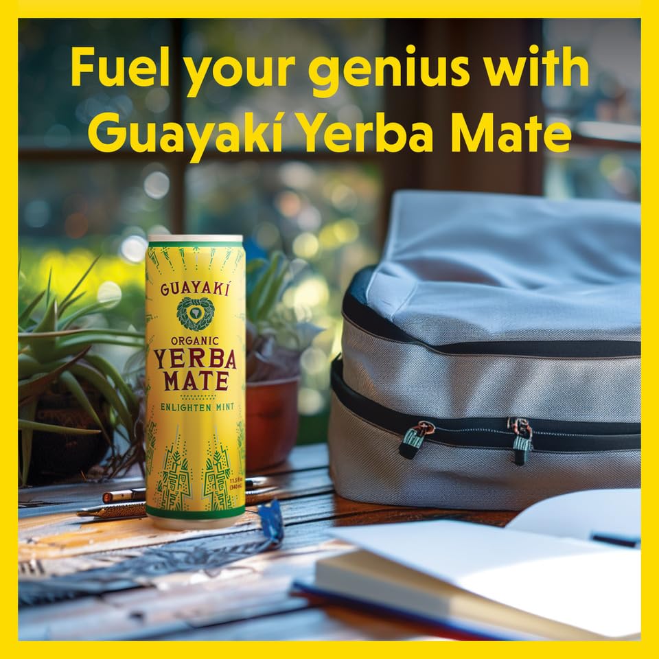 Guayaki Yerba Mate Energy Drink Alternative Variety Pack, 150mg Caffeine, 15.5 Oz (Pack of 12)
