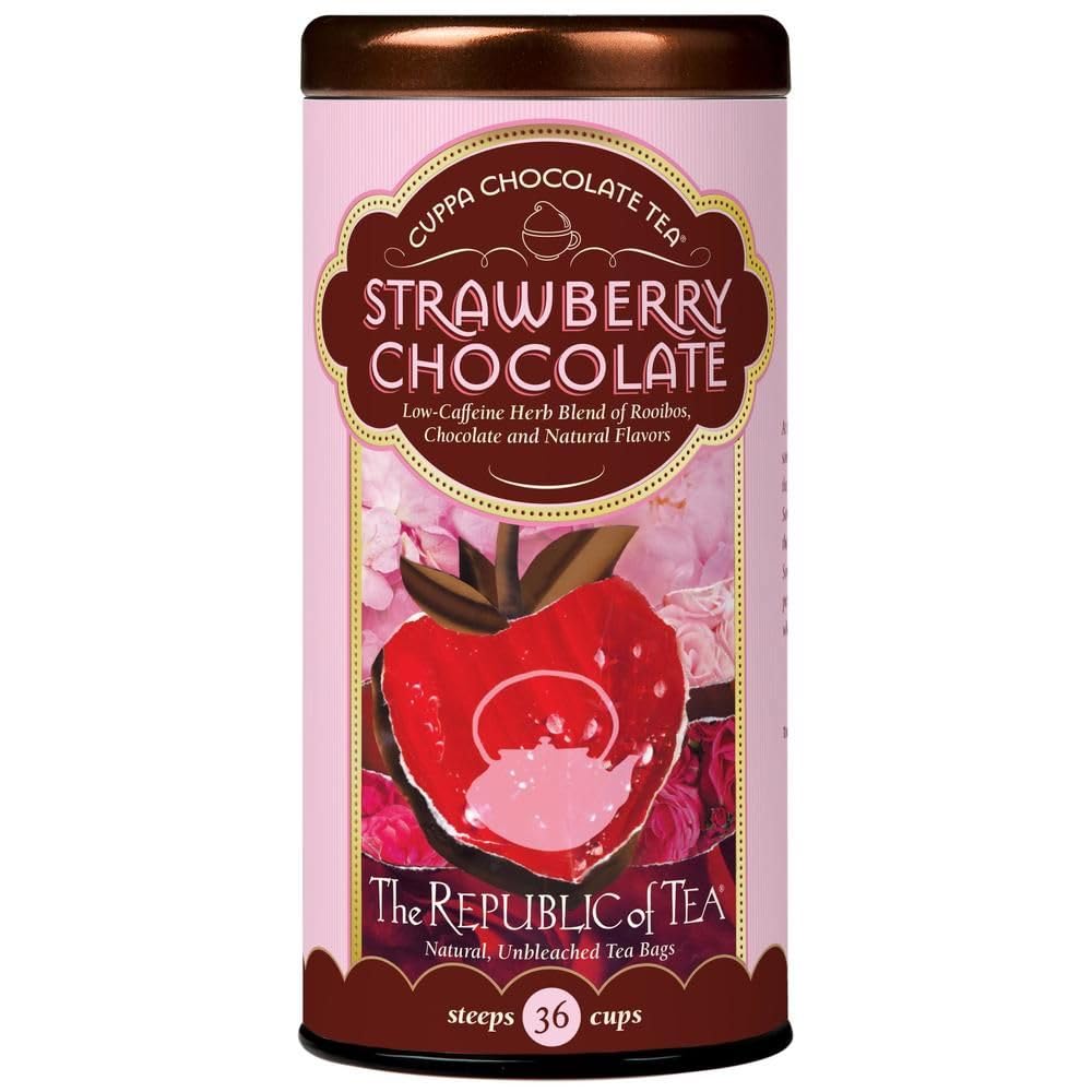 The Republic of Tea Strawberry Cuppa Chocolate Tea, 36 Tea Bags, 36 Count