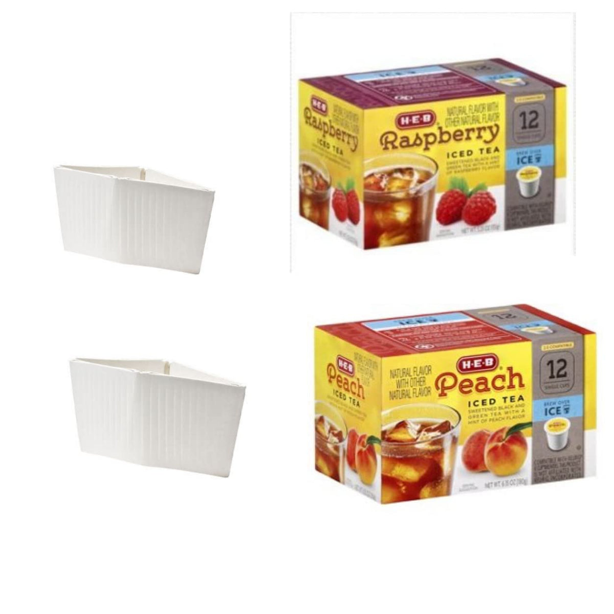 Jordan'S Blend Iced Tea K Cup Bundle Of Raspberry K Cups 12 Ct And Peach Iced Tea K Cups 12 Ct Total Of 24 With 2 Hot/Cold Cup S