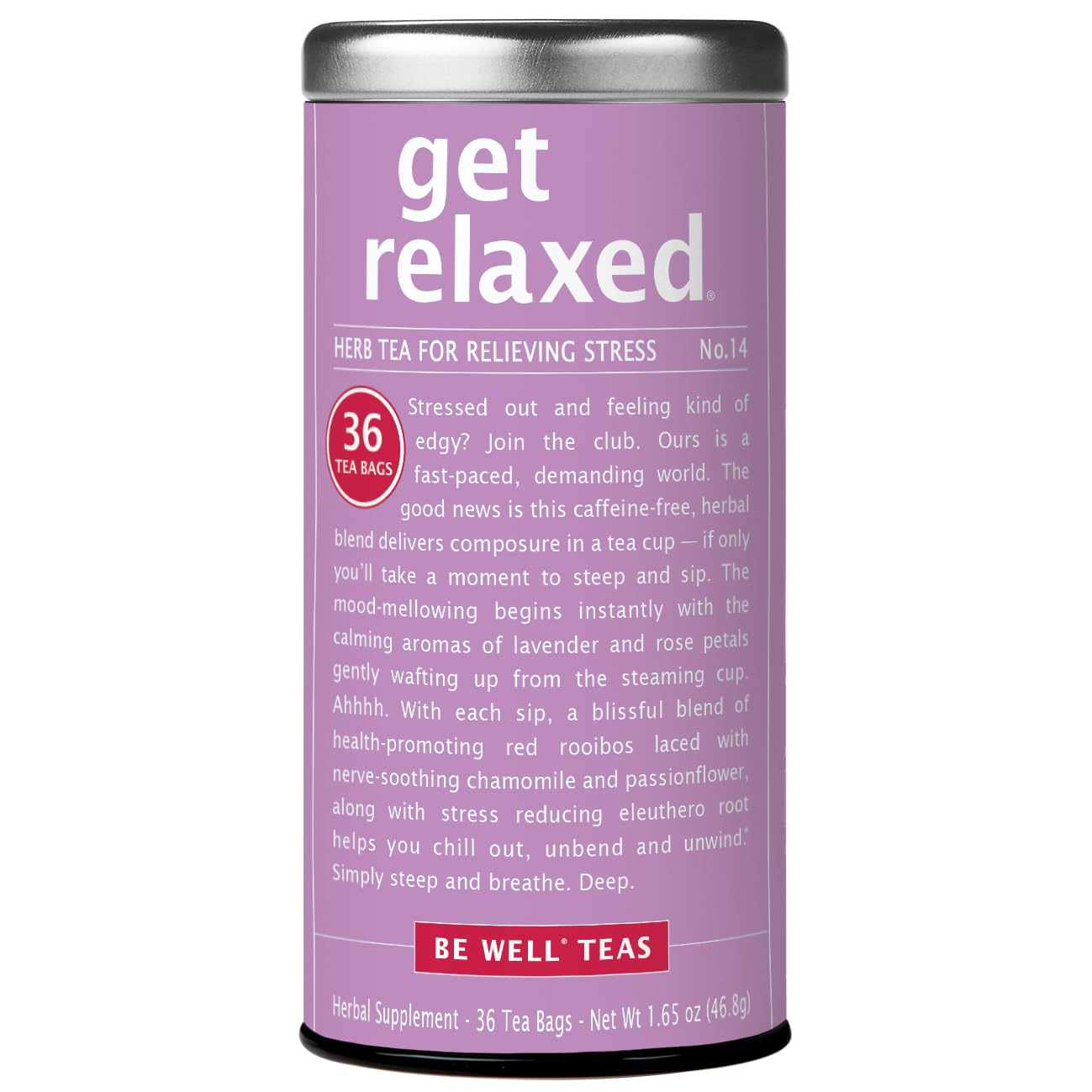 The Republic of Tea Get Relaxed Herb Tea, No Caffeine, 36 Tea Bags, Model SYNCHKG009279