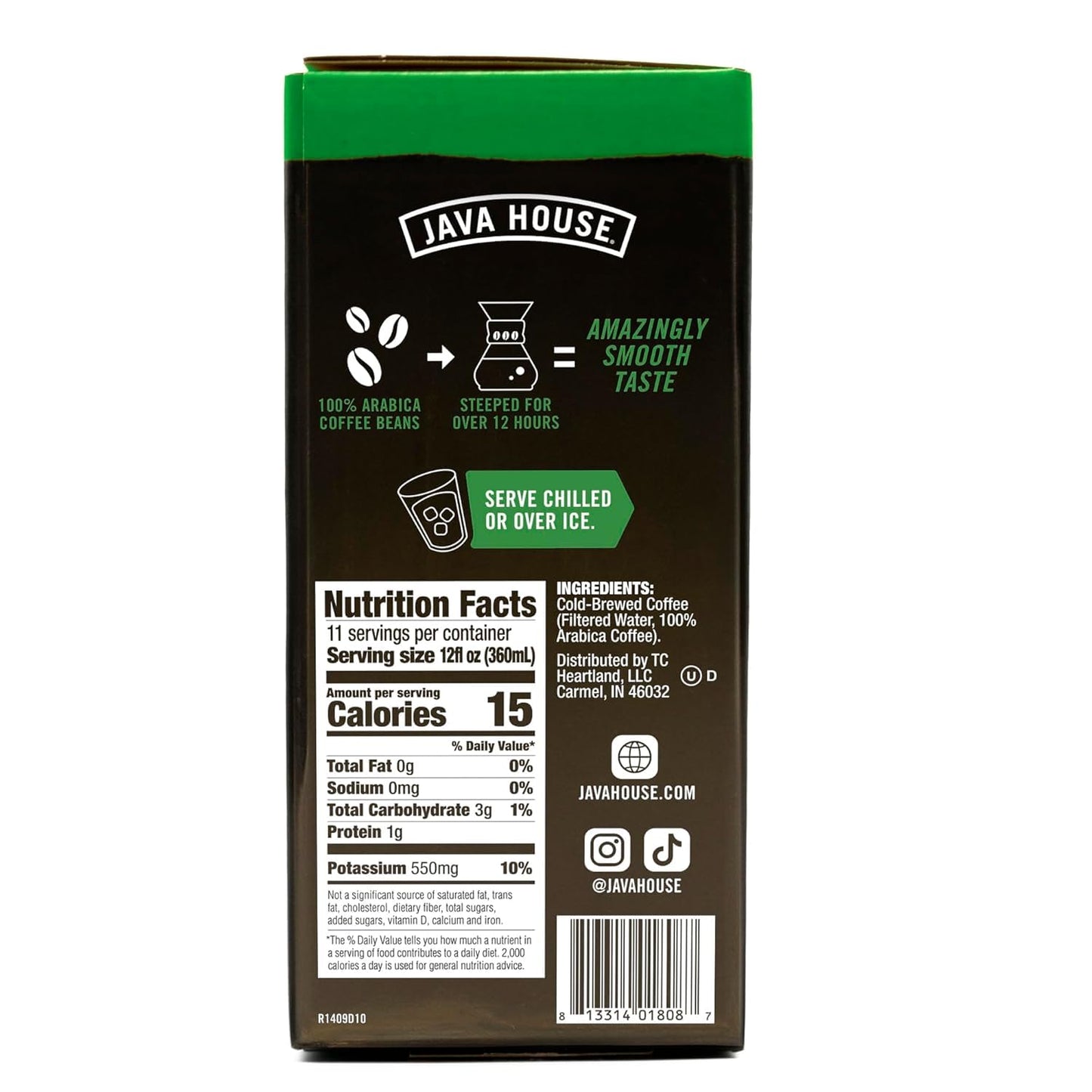 Java House Cold Brew Coffee on Tap – Premium Decaf Arabica – 128 Fl Oz (Pack of 2) – Smooth with Chocolate & Caramel Notes