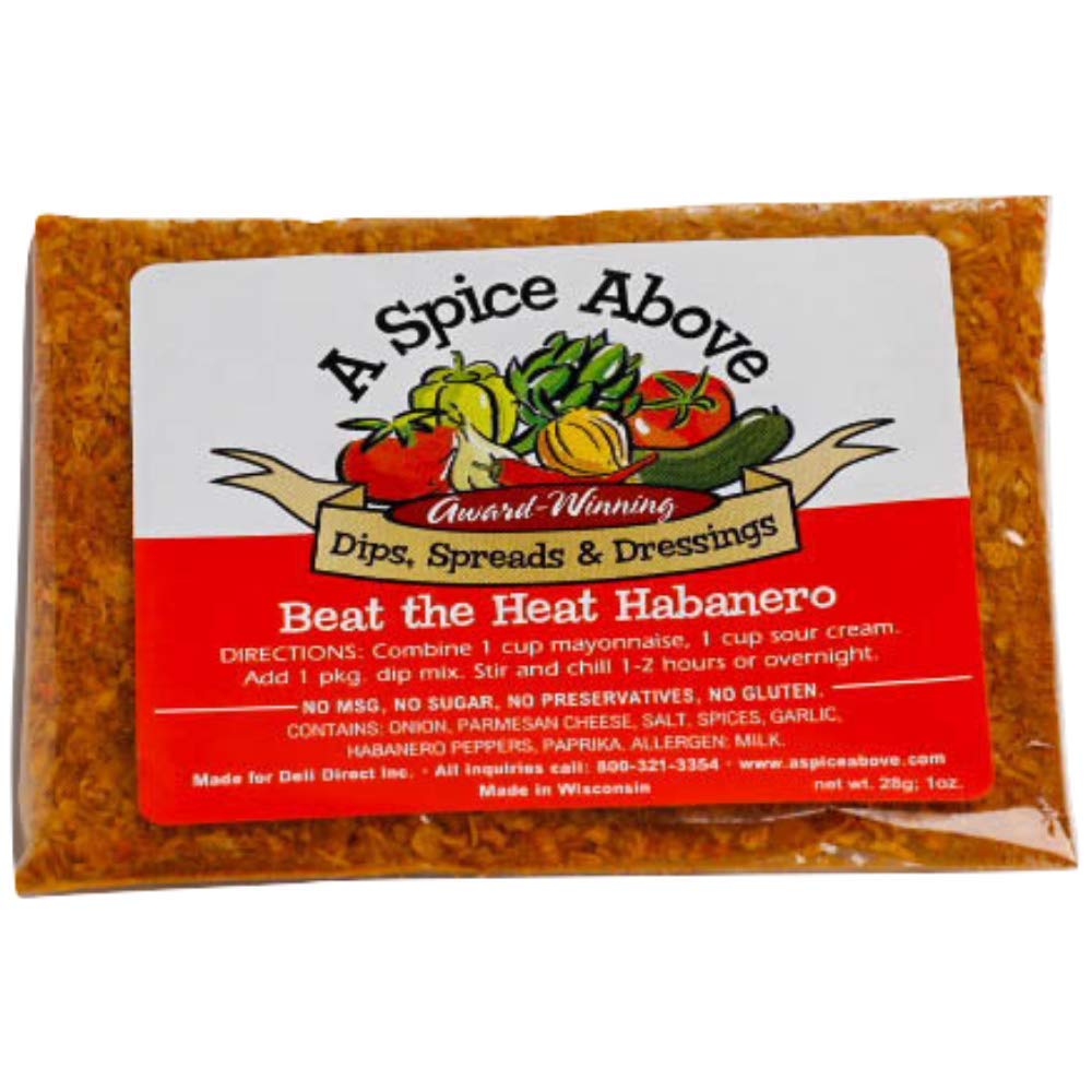 Bek Brands Spice Above 5 Pack Spicy Dips Seasonings Habanero, Jalapeño, Chipotle, Buffalo, Guacamole 1 Ounce (Pack of 5)
