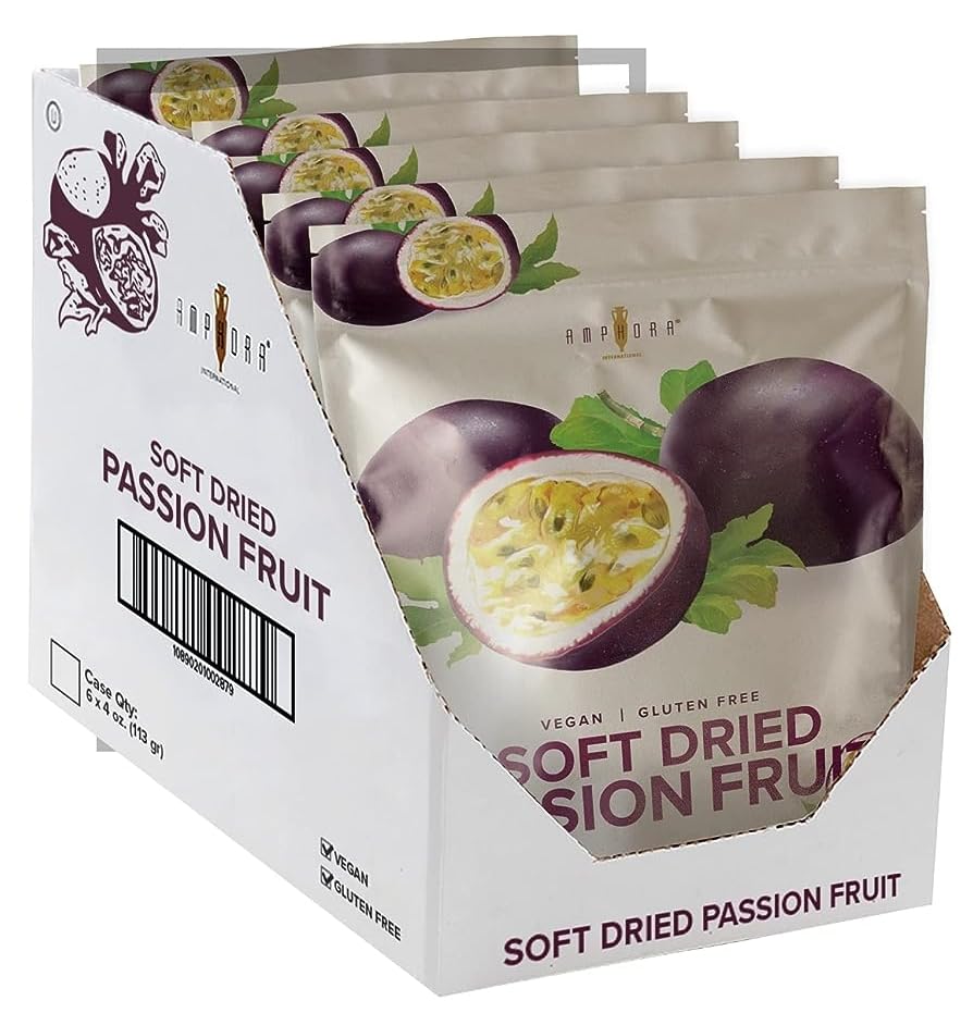 Amphora Conventional Soft Dried Passion Fruit 3.5 Oz (100Gr) Per Pouch ( Case Of 6 Pouches )