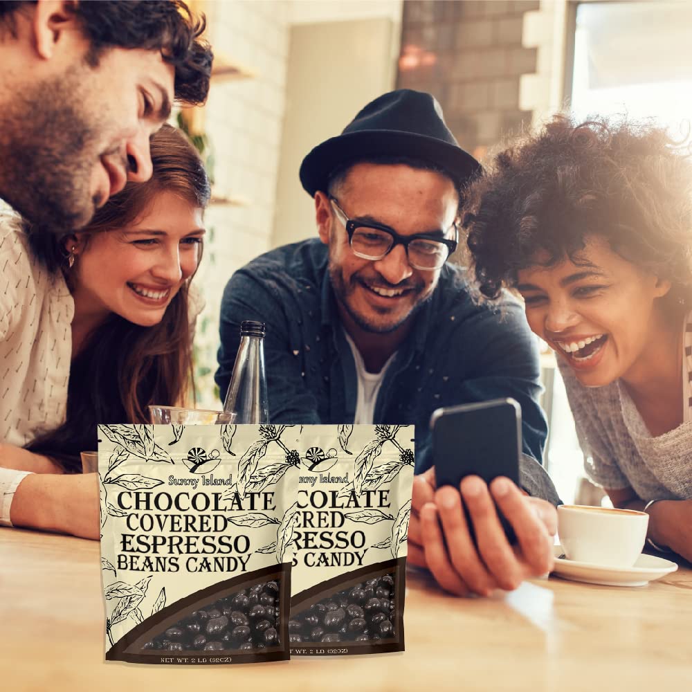 Dark Chocolate Coffee Beans, Cherry-Flavored Dark Chocolate, Gourmet Candy, 2 Pound Bag