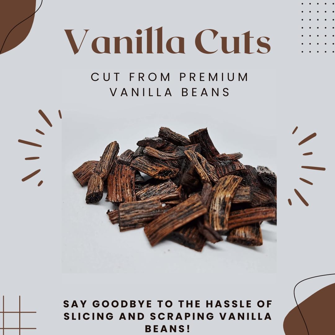 Akshit 1 Pound Premium Vanilla Cuts - Non-GMO, Perfect for Baking, Desserts, Cooking, and Extracts