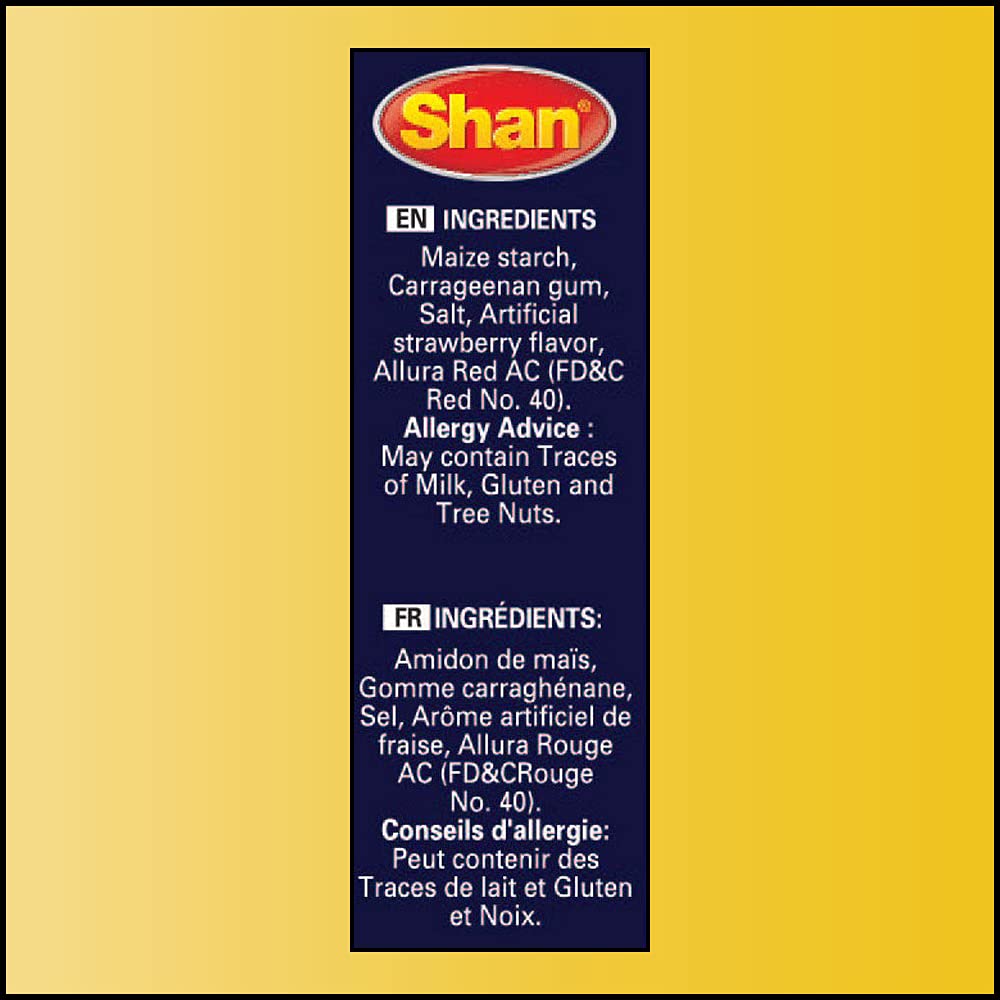 Shan Custard Powder Strawberry 7.05 Oz (200G) - Flan En Poudre La Fraise - Essential Dessert For Any Occasion - Suitable For Veg