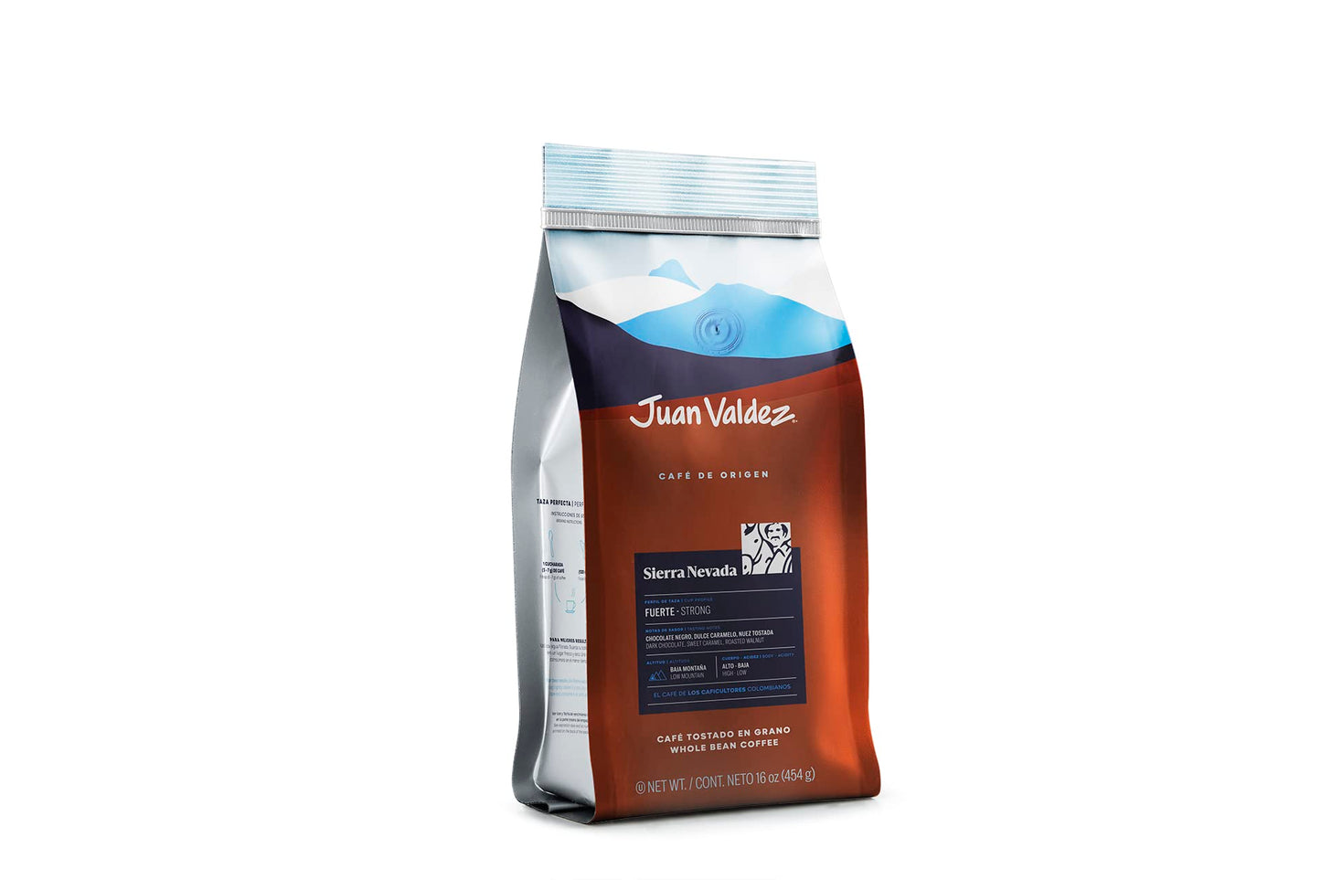 Juan Valdez Whole Bean Coffee, 100% Colombian, Single Origin, Notes of Chocolate & Caramel, 16 oz / 454 gr