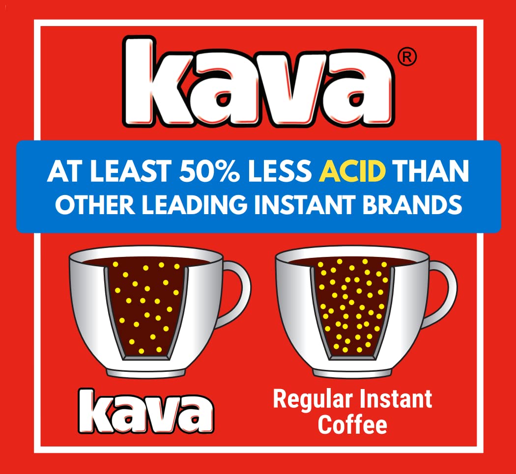 Kava Instant Coffee, Decaf Acid Reduced, 4 Ounce Jar, Pack of 3, Green