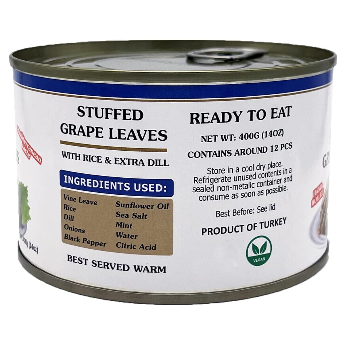 Eastern Feast - Stuffed Grape Leaves, 14 oz / 400g, (4 PACK) Vegan Suitable
