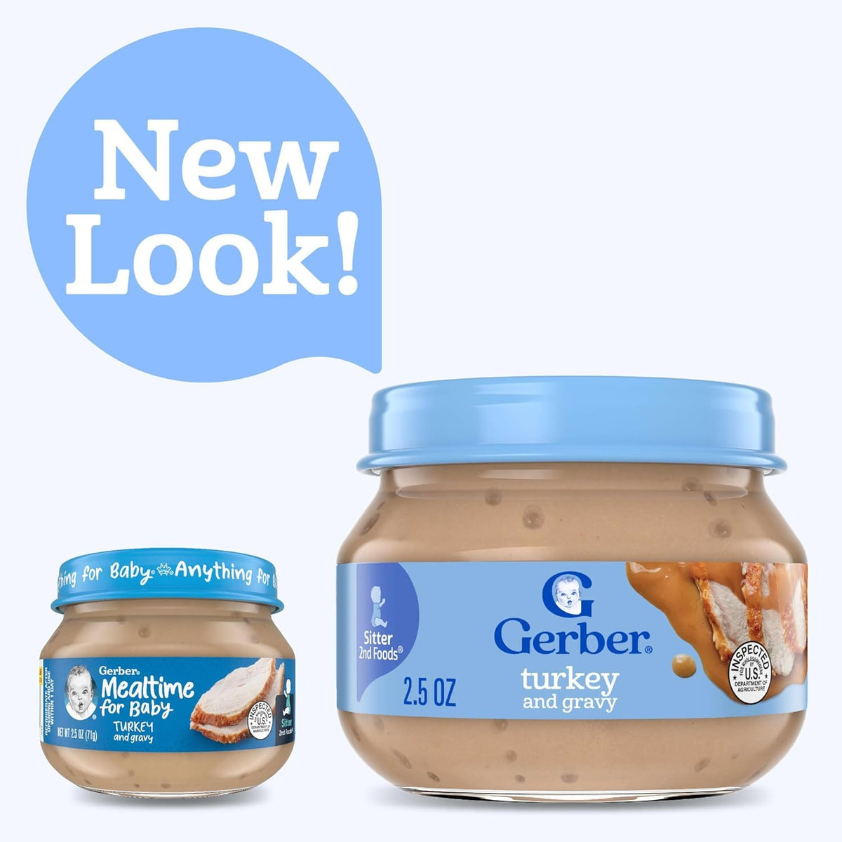 Gerber 2Nd Foods Mealtime For Baby Pureed Baby Food Jar Variety Pack, 6 Ham & Gravy Jars, 6 Turkey & Gravy Jars, 2.5 Ounce Jars