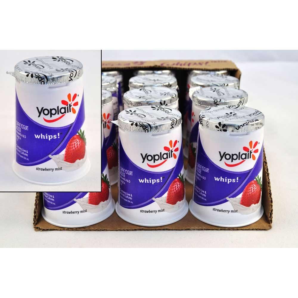 General Mills Yoplait Whips Strawberry Mist Yogurt, 4 Ounce, Pack of 12