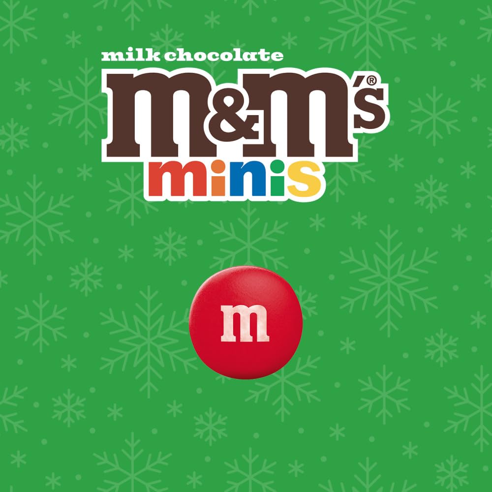 M&MS Minis Milk Chocolate Candy Red & Green Christmas Candy Baking Bits, 10 Oz Bag