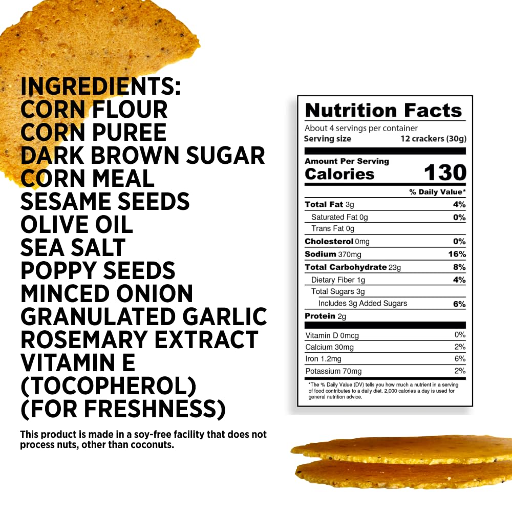 Craize Everything Crisps | Gluten Free, Vegan, Kosher, Toasted Corn Crackers | 3 pack, 4 oz each