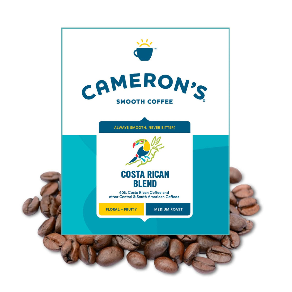 Camerons Coffee Roasted Whole Bean Coffee, Costa Rica Blend, 4 Pound