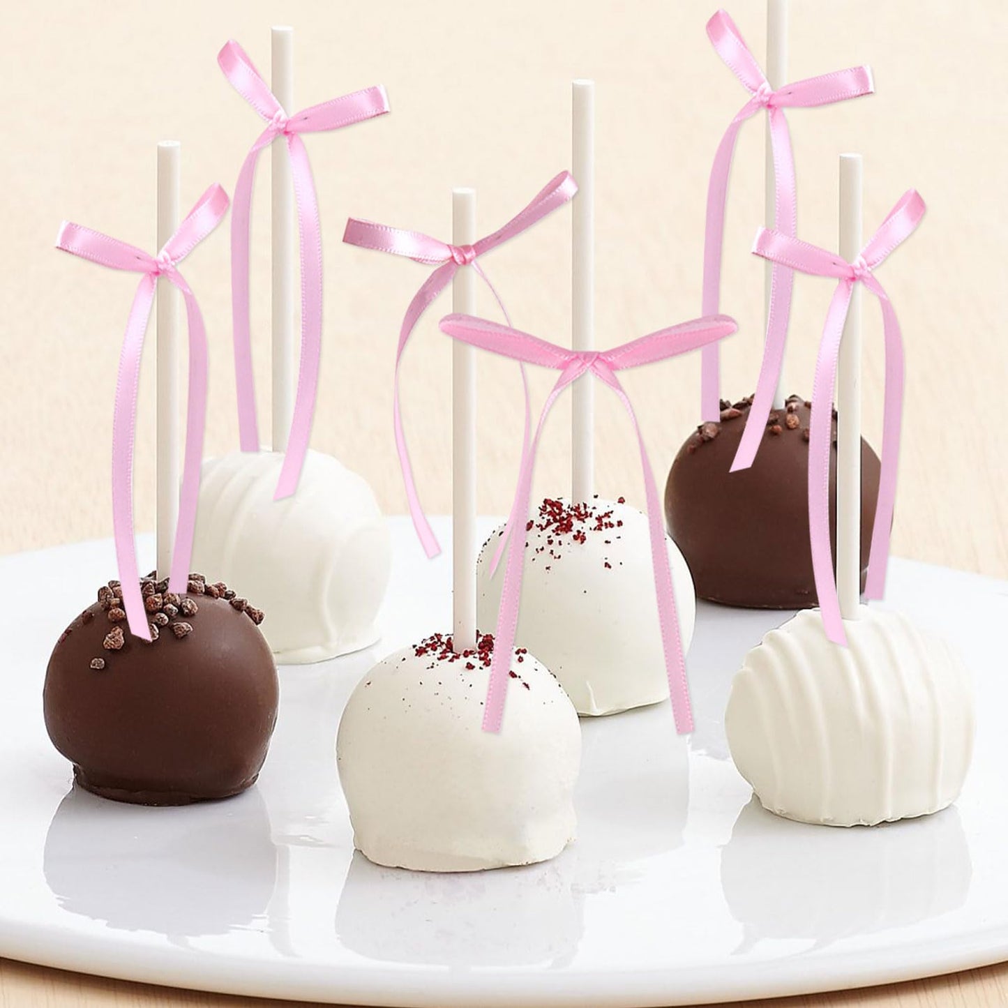Keaziu 20 Pack Bow Cupcake Toppers Ribbons 2x0.05 Pink1 BOW123 Wedding Party Supplies