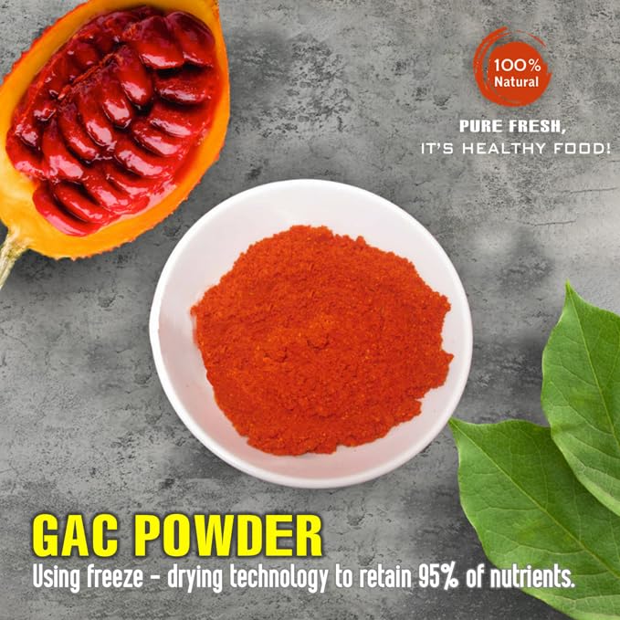 VIETFARMFOOD Gac Fruit Powder, Freeze-Dried, Sugar-Free, 70g, Natural Color
